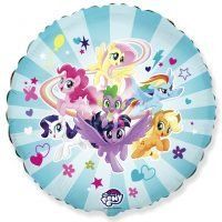 Фольгированный Шар Круг Flexmetal "My Little Pony" бело-голубой 18' 03692 фото