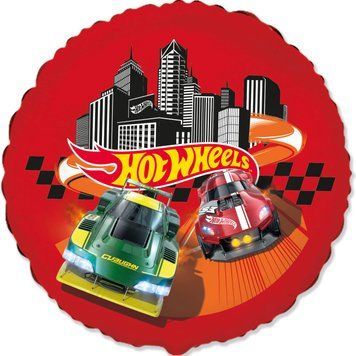 Фольгированный шар Flexmetal Круг Гоночные машины - Hot Wheels 18" 16702 фото