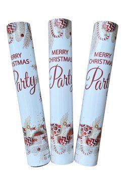 Хлопавка 30 см "Merry christmas" червоний, новорічна, сніжинки 1шт. 17162 фото