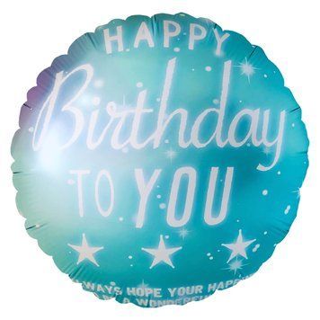 Фольгированный Круг Китай &laquo;Happy Birthday to You. Нежно-голубой&raquo; 18' 10282 фото