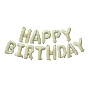 Фольгований напис «Happy Birthday» - світло оливковий 14520 фото