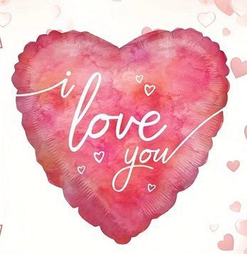 Фольгированный шар Китай Сердце красный дым I LOVE you 18" 14819 фото