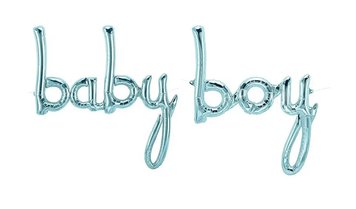 Фольгований напис «baby boy» - блакитний 14521 фото