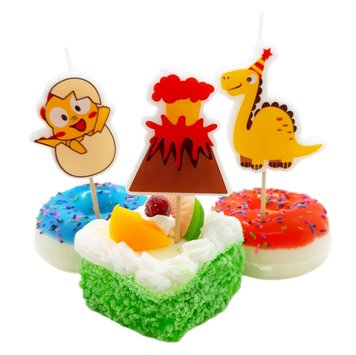 Свічки у торт набір динозавр, вулкан, яйце (3 шт.) ☆ АКЦІЯ 13107 фото