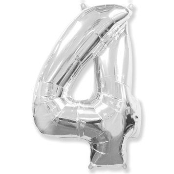 Фольгированная цифра Flexmetal (1 м) - "4" (серебро) 01287 фото