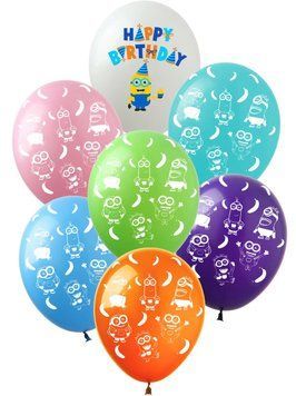 Куля латексна Art Show "Happy Birthday Посіпаки" 12" 50 шт 14370 фото