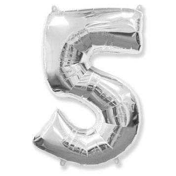 Фольгированная цифра Flexmetal (1 м) - "5" (серебро) 01288 фото