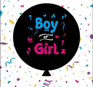 Куля-сюрприз латексна Belbal з печаткою "BOY? or GIRL?" 30' (80 см)- чорний 10453 фото