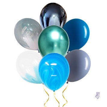 Набір латексних Кульок "Блакитне асорті 4" АКЦІЯ 14913 фото