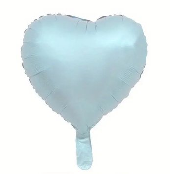 Фольгована куля серце Китай "Блакитний кремовий" 18" 14527 фото