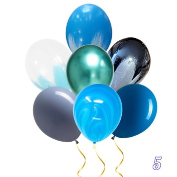 Набір латексних Кульок "Блакитне асорті 5" АКЦІЯ 14914 фото