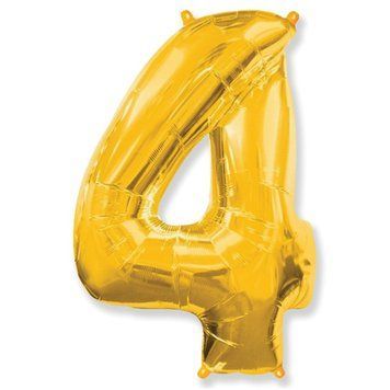 Фольгированная цифра Flexmetal (1 м) - "4" (золото) 00703 фото