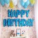 Фольгированная надпись «Happy Birthday» - синяя в звездочку 14787 фото 2