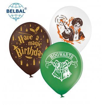Латексні кульки Belbal Гаррі Поттер, зелений, какао, білий 30 см 12" (25 шт.) 12802 фото