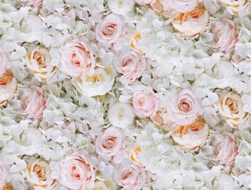 Пакувальний папір (5 листів) "Білі та ніжно рожеві троянди" 14637 фото