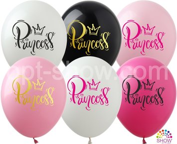 Латексна кулька Art Show Princess корона пастель 12' (1 ст.) 14025 фото