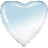 Фольгированный Кулька Серце Flexmetal "Омбре" - біло-рожевий 18' 14930 фото