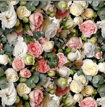 Пакувальний папір (5 листів) "Ніжно рожеві рози троянди" (70*100 см) 14124 фото