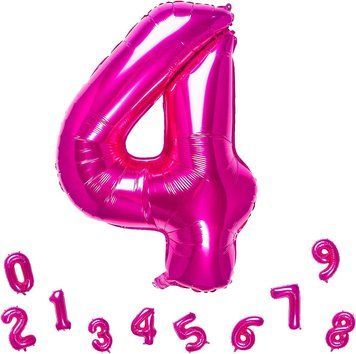 Фольгированная цифра Китай (60 см) &ndash; "4" (розовая) АКЦИЯ 02688 фото