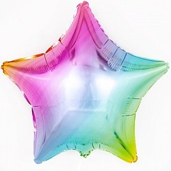 Фольгована кулька (зірка) Flexmetal кольорове омбре 18" 14931 фото