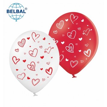 Латексна кулька BelBal Серця мікс 25 шт. 14029 фото