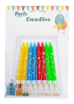 Свечи цветные с звездами Happy Birthday (8 шт.) АКЦИЯ 12020 фото