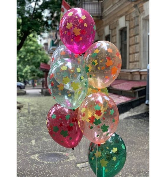 Латексные шары Belbal Разноцветные листья (кристал ассорти) 30 см 12" (25 шт.) 13149 фото