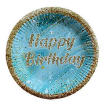 Тарілка &laquo;Happy birthday на блакитному&raquo; 16785 фото