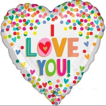 Фольгированный шар Китай Сердце I love you конфетти 18" 13766 фото