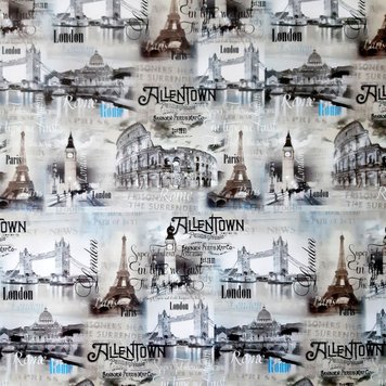Пакувальний папір (5 листів) "Лондон, Париж, Італія" (70*100 см) 14140 фото