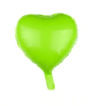 Фольгована куля серце Китай "Зелене пастель" 9" 14546 фото