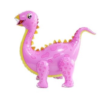 Фольгована куля Хлодячка Китай "Динозавр" - рожевий чорні нажки АКЦІЯ 09437 фото