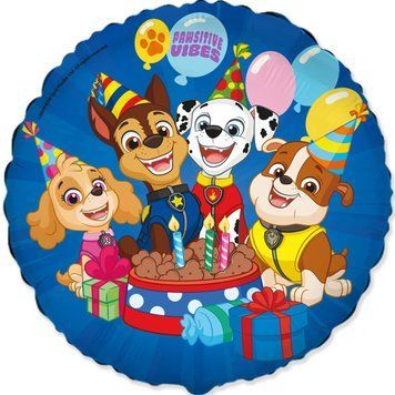 Фольгированный шар Flexmetal Круг Щенячий патруль на вечеринке - Paw Patro 18" 16705 фото