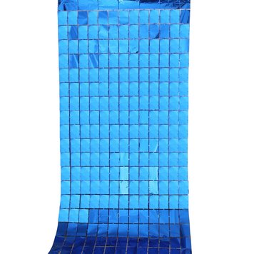 Декоративна шторка для фотозони "Квадратна" - синя 1*2 м АКЦІЯ 11892 фото