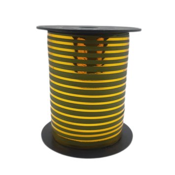 Стрічка-тасьма для куль "Боско" - оливковая з золотой полоской 1 см (50 м) 05863 фото