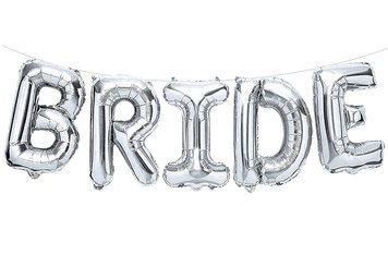 Фольгований напис "Bride" - срібло 16" 14451 фото