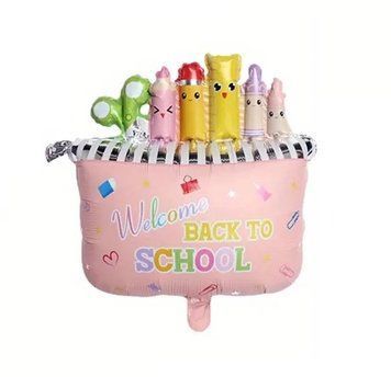 Фольгована кулька (фігура) Китай Пенал рожевий Back to school 16050 фото