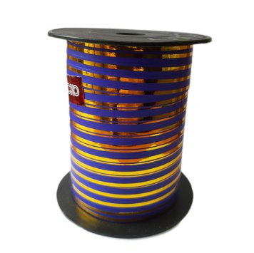 Стрічка-тасьма для куль "Боско" - фіолетова з золотой полоской 1 см (50 м) 05865 фото