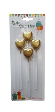 Свічки "Серце на палочці" - золото 12699 фото
