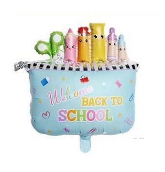 Фольгована кулька (фігура) Китай Пенал блакитний Back to school 16051 фото
