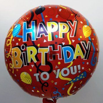 Фольгированный Шар Круг Flexmetal "Happy Birthday to you!"(шарики,серпантин) красный 11458 фото