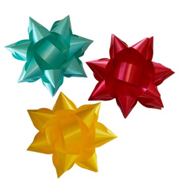 Бант подарунковий великий зірка кольоровий Мікс- 4шт. 15см 15077 фото