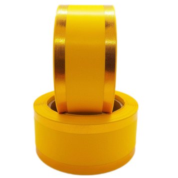 Упаковочная лента "Широкая люрекс" (5 см. / 40 см) - желтая 12792 фото