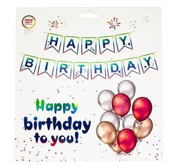 Вивіска прапорці Happy Birthday - -голограммна рамка срібна АКЦІЯ 10955 фото