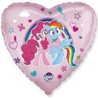 Фольгированный Шар Сердце Flexmetal "My Little Pony. Обнимашки" 18' 03697 фото