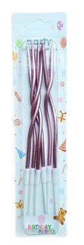 Свечи для торта Волнистые крученые розовое золото (6 шт.) 15 см. 13299 фото