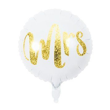 Фольгована куля Коло Китай "Mrs" - золото на білому 18` АКЦІЯ 04629 фото
