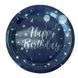 Тарелка большая Китай Синий графит Happy birthday серебро 10 шт. 23 см 14765 фото 1