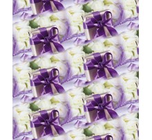 Упаковочная Бумага (5 листов) "Фиолетовый подарок,перышко" (70*100 см)