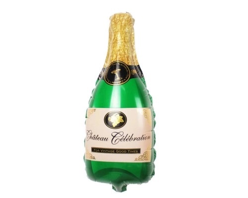 Фольгированный Шар Фигура Китай "Бутылка шампанского зеленая"
